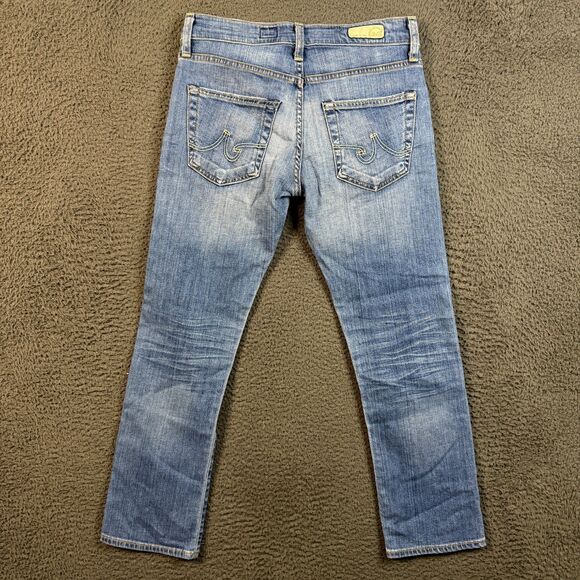 AG Adriano Goldschmied Jeans Mens 24R Blue Ex Boyfriend Crop Light Wash Denim - Picture 7 of 16
